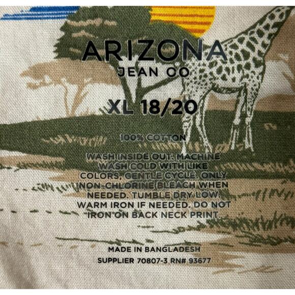 Safari Print Button Up Shirt XL Men’s 18/20 Elephant Giraffe Arizona Jean Co - Picture 3 of 12